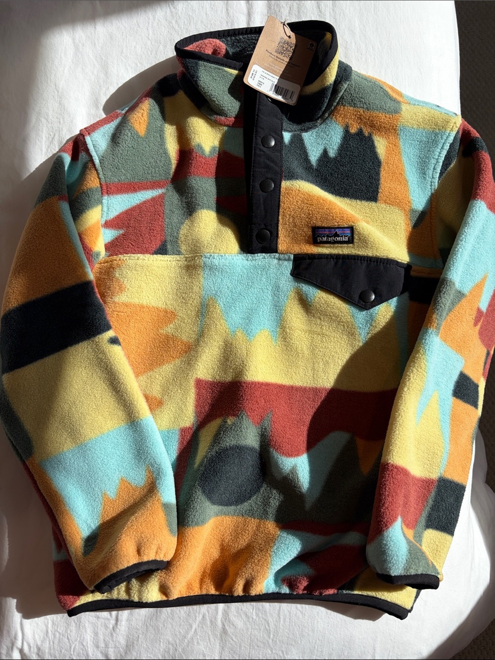 Patagonia Kids Synchilla Multicolor Geometric Snap-T Fleece Pullover